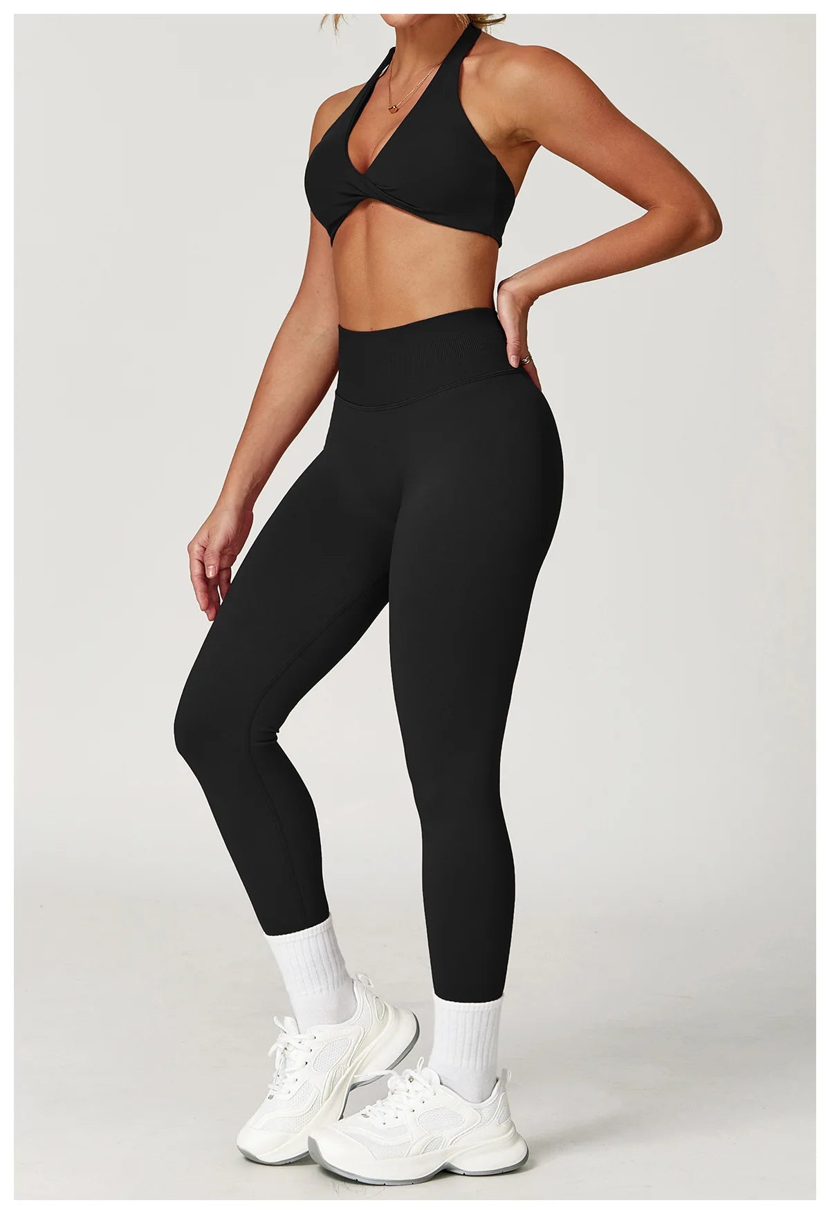 Ensemble Yoga Femme Sans Coutures 2 Pièces - Veste Legging Gym