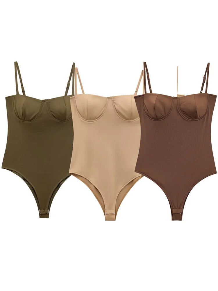 Body Femme Bretelles Fines - Maillot Plage Élégant Slim