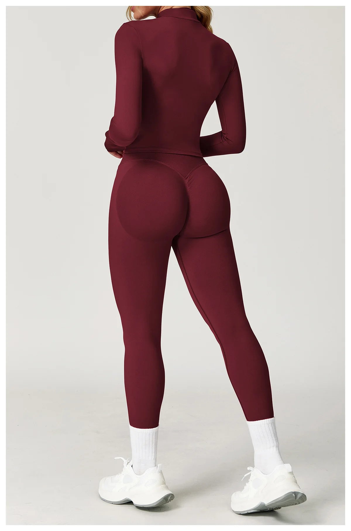 Ensemble Yoga Femme Sans Coutures 2 Pièces - Veste Legging Gym