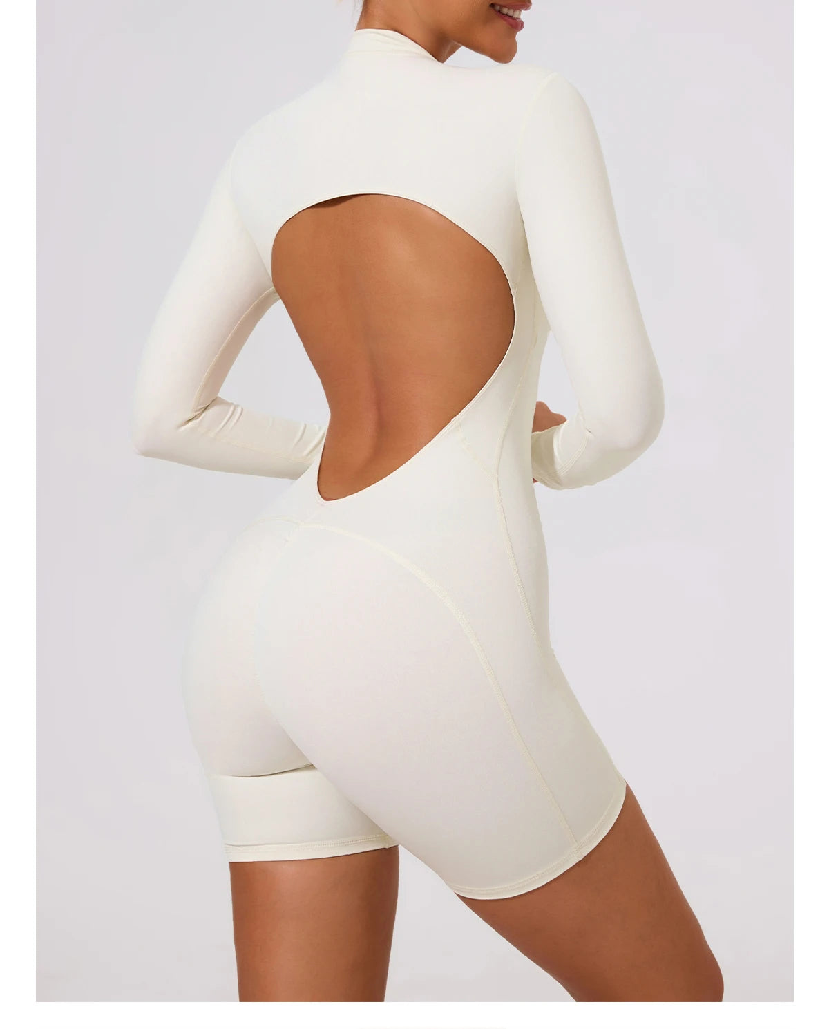 Combinaison Gym Yoga Femme Une Pièce - Dos Nu Short Fitness