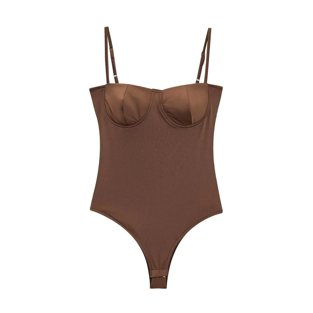 Body Femme Bretelles Fines - Maillot Plage Élégant Slim