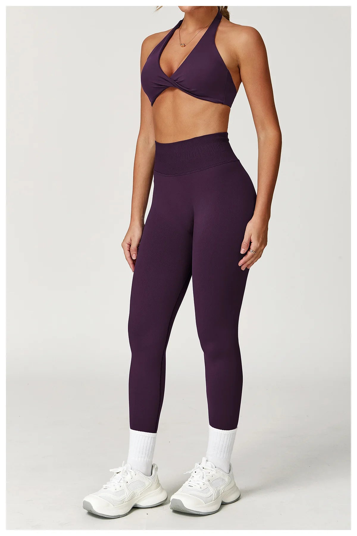 Ensemble Yoga Femme Sans Coutures 2 Pièces - Veste Legging Gym