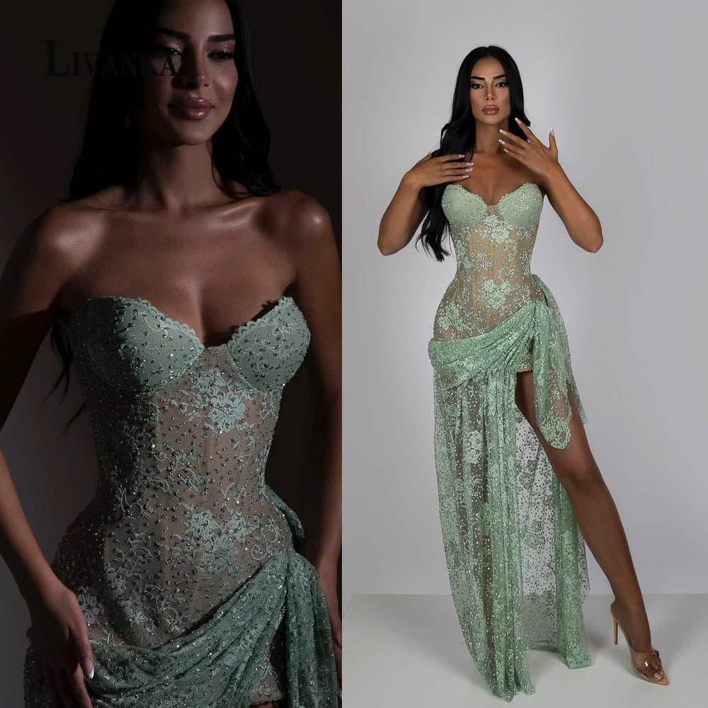 Robe de Bal bustier corset décolleté Cœur - dentelle asymétrique sur mesure