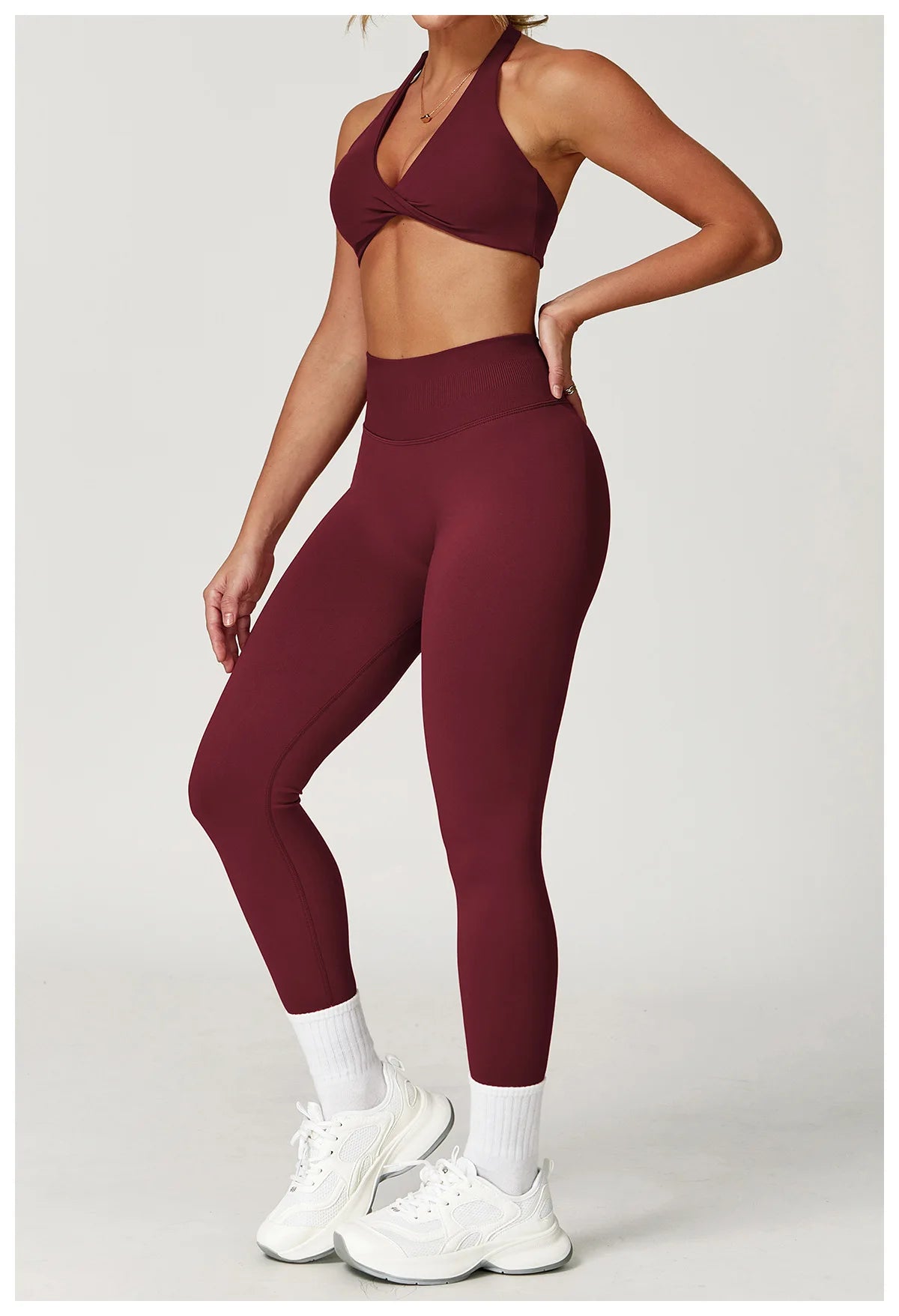 Ensemble Yoga Femme Sans Coutures 2 Pièces - Veste Legging Gym