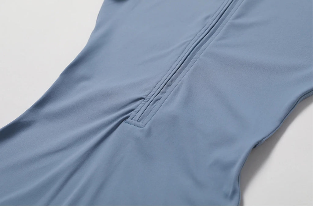 Combinaison Yoga Femme Col Montant Zip - Fitness Ajustée Manches Courtes