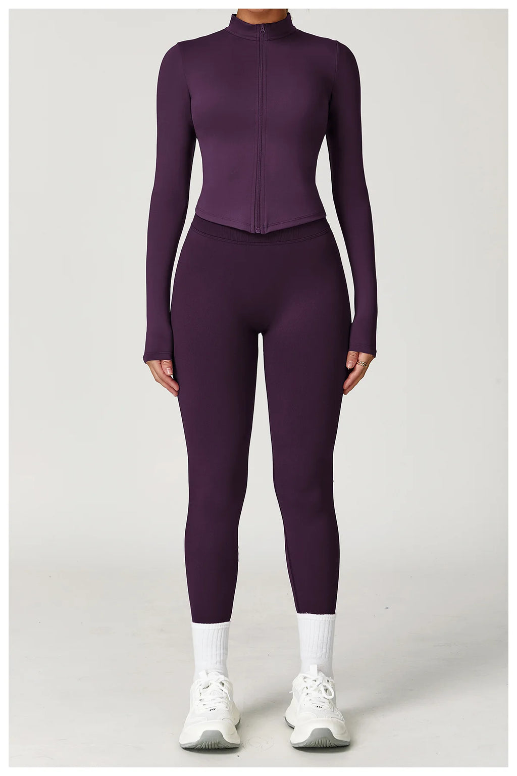 Ensemble Yoga Femme Sans Coutures 2 Pièces - Veste Legging Gym