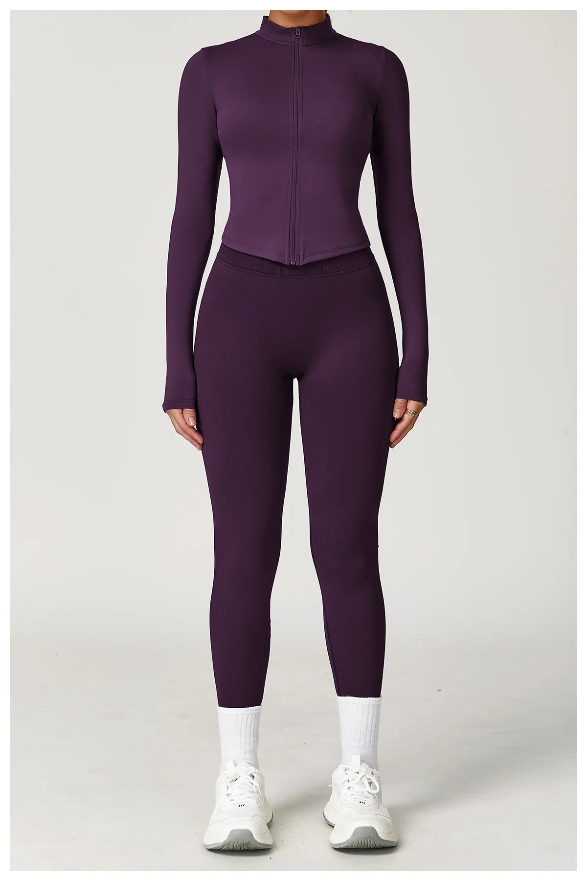 Ensemble Yoga Femme Sans Coutures 2 Pièces - Veste Legging Gym