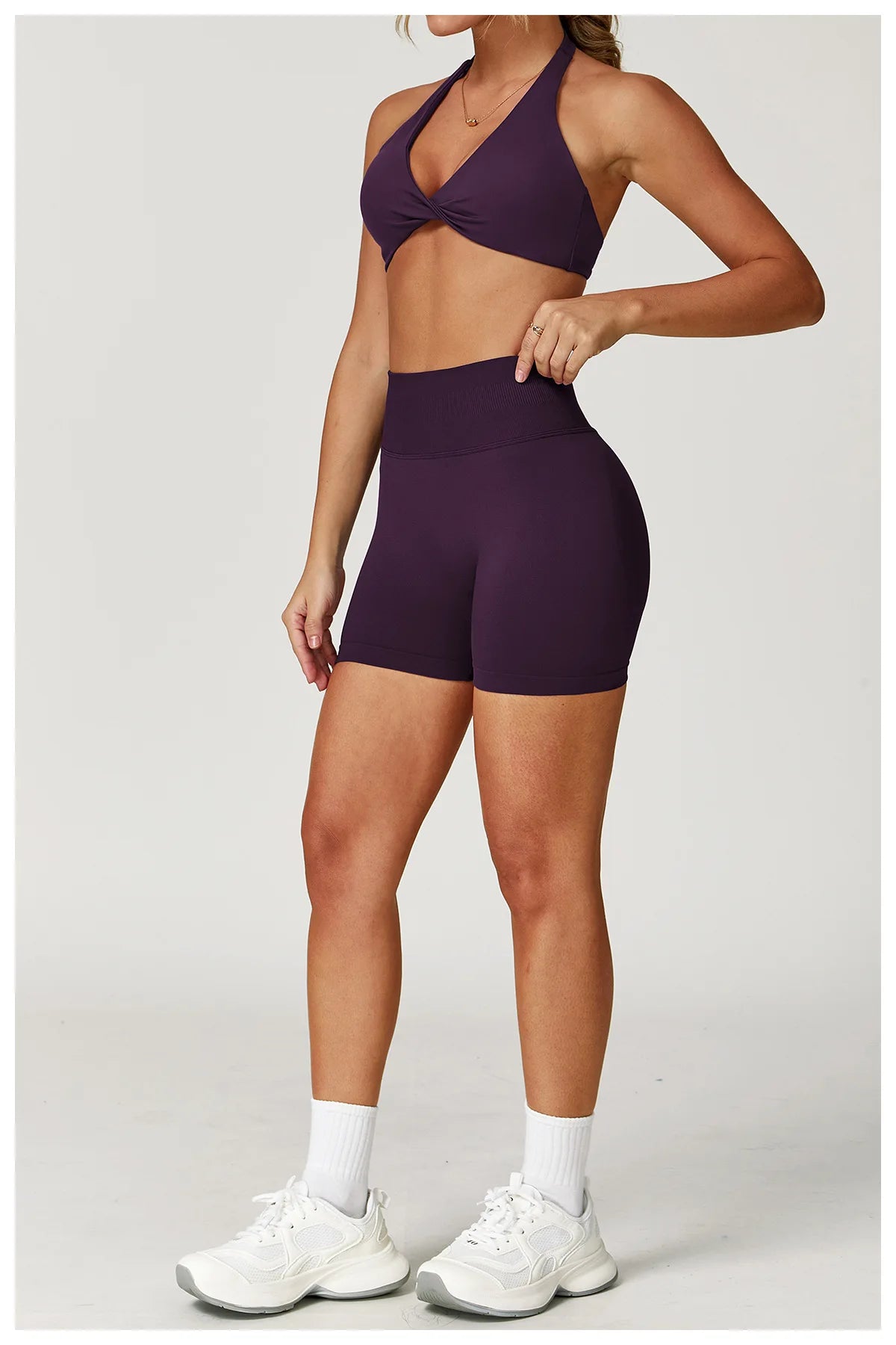 Ensemble Yoga Femme Sans Coutures 2 Pièces - Veste Legging Gym
