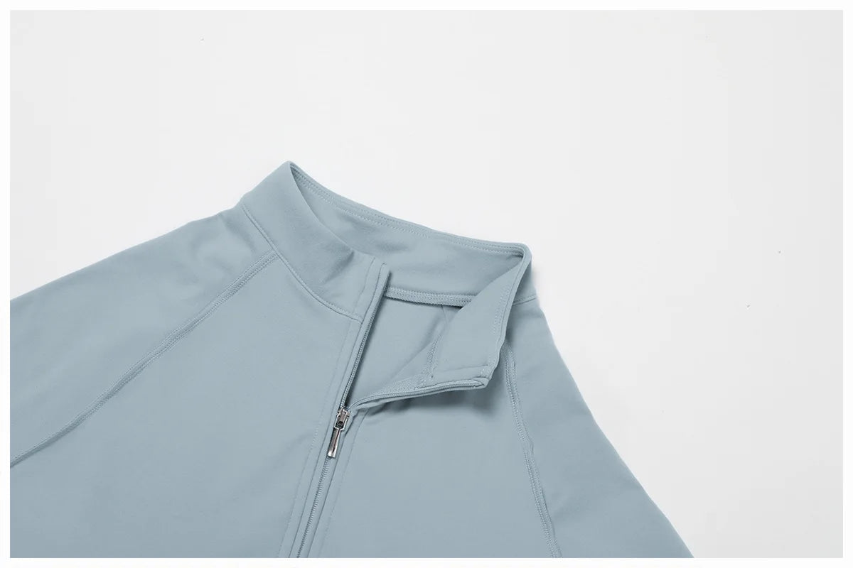 Body Yoga Femme Manches Longues Zip - Combinaison Fitness Sport