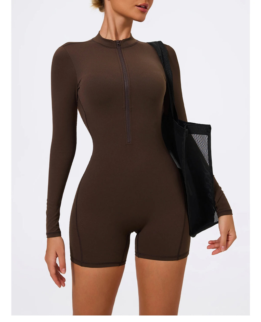 Combinaison Gym Yoga Femme Une Pièce - Dos Nu Short Fitness