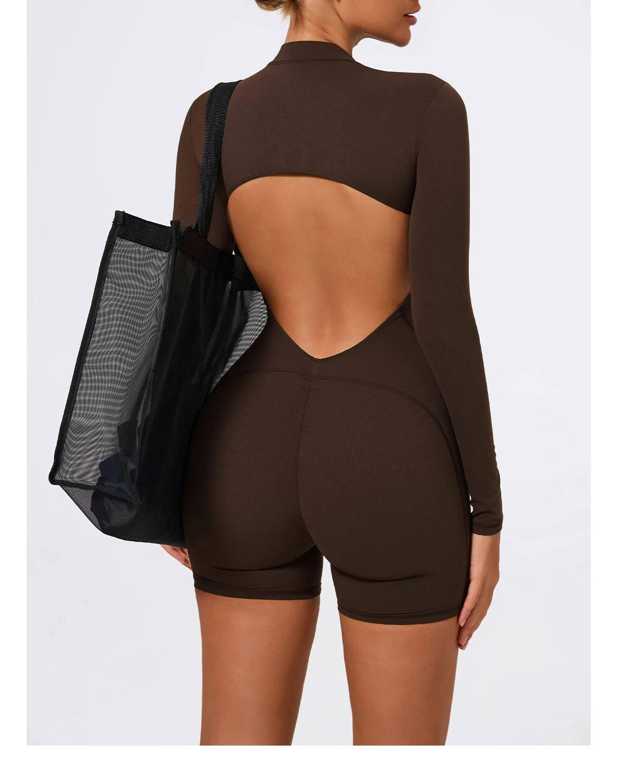 Combinaison Gym Yoga Femme Une Pièce - Dos Nu Short Fitness