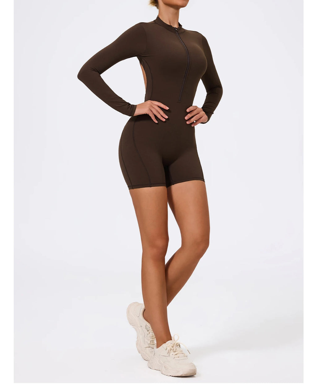 Combinaison Gym Yoga Femme Une Pièce - Dos Nu Short Fitness