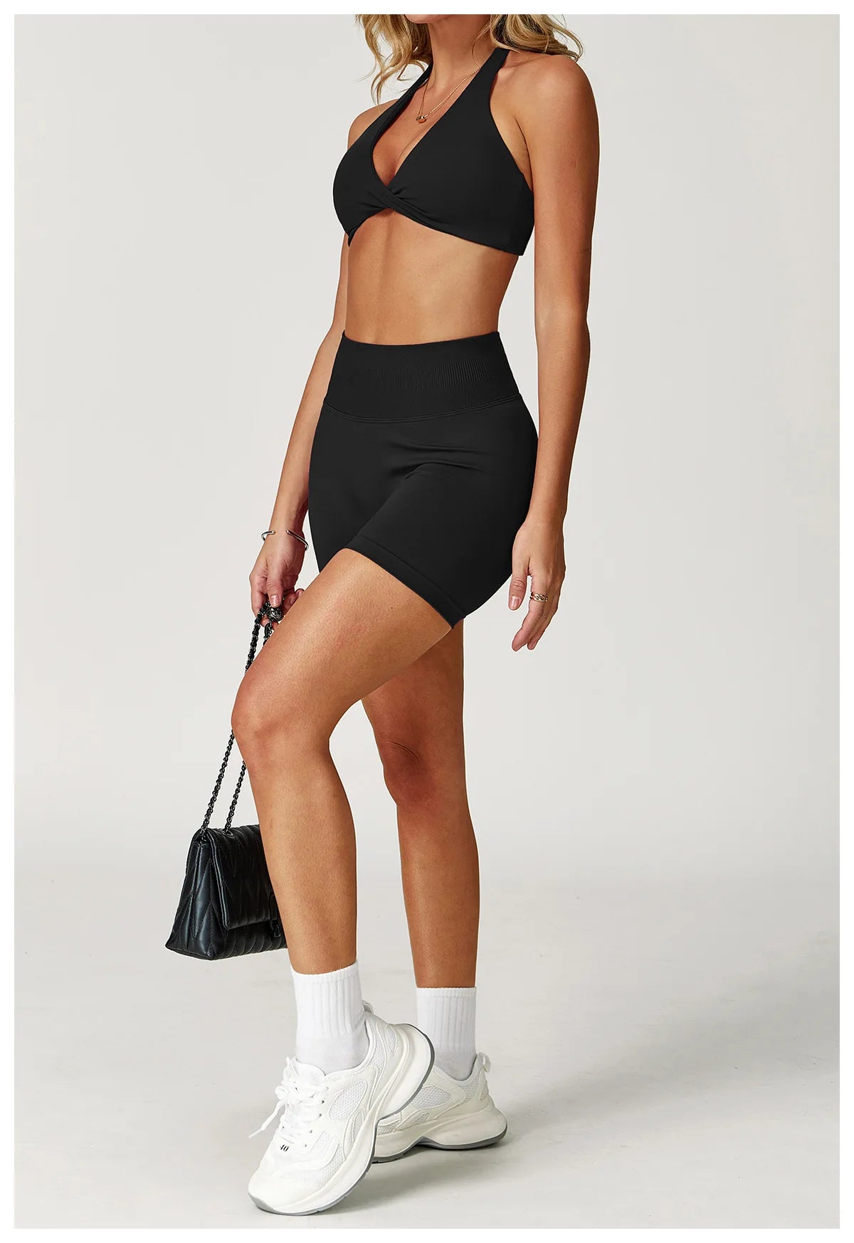 Ensemble Yoga Femme Sans Coutures 2 Pièces - Veste Legging Gym