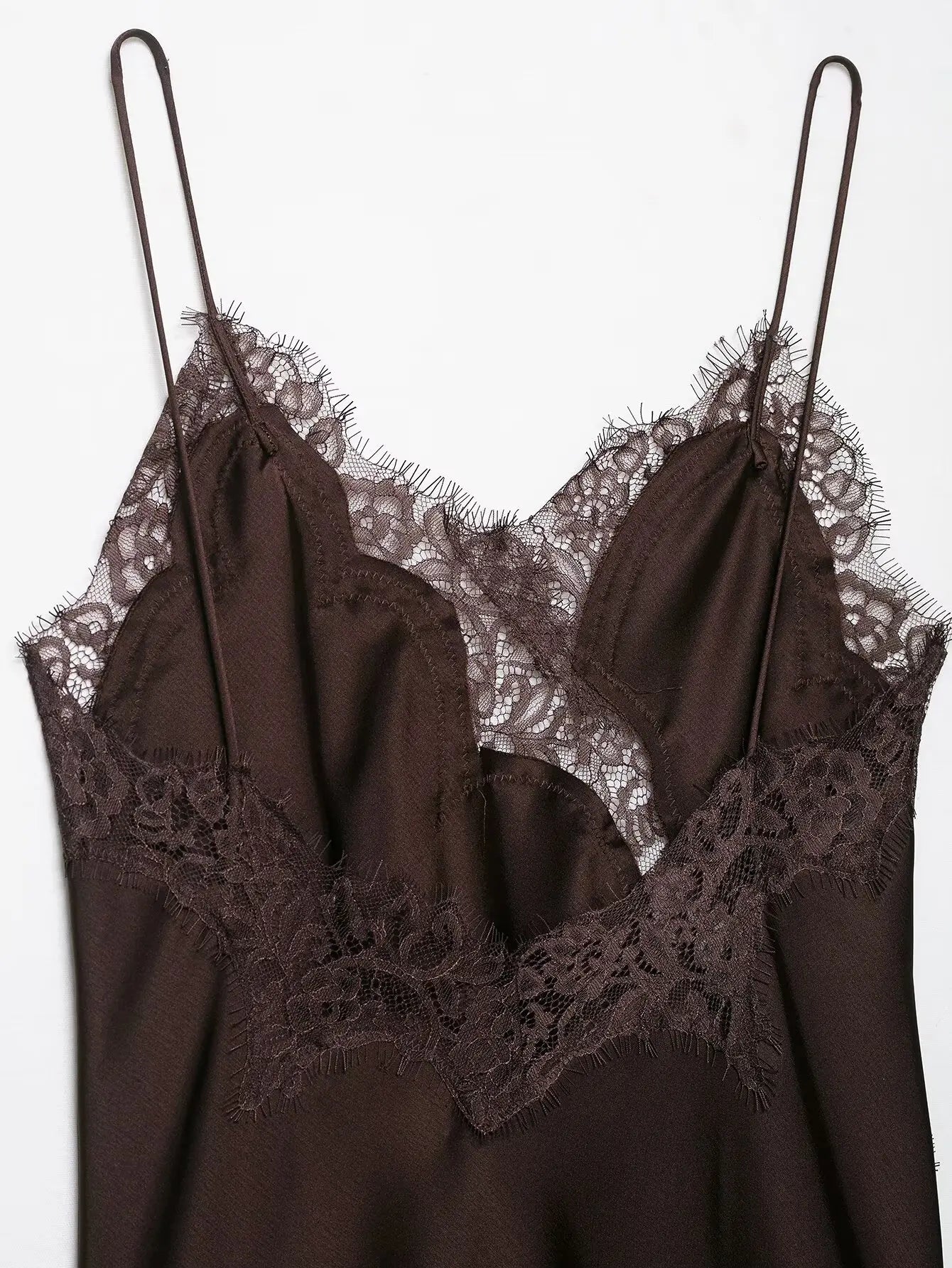 Robe Femme Asymétrique Dentelle Bretelles - Sexy Été Élégante