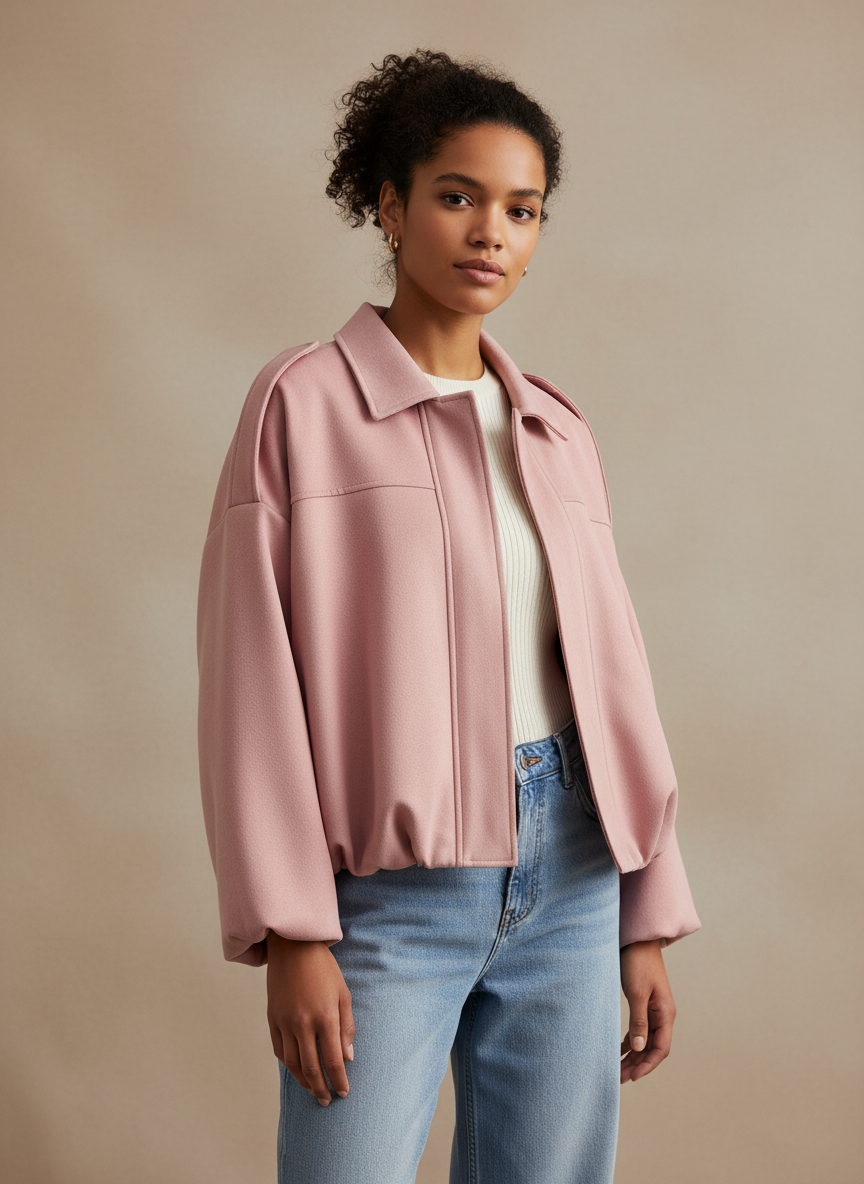 Veste bomber femme suède oversize - blouson streetwear printemps